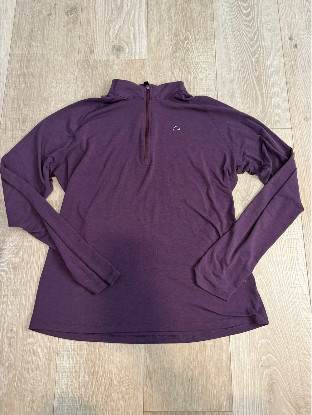 Paradox Purple Merino Blend Quarter Zip Long Sleeve Top XL
